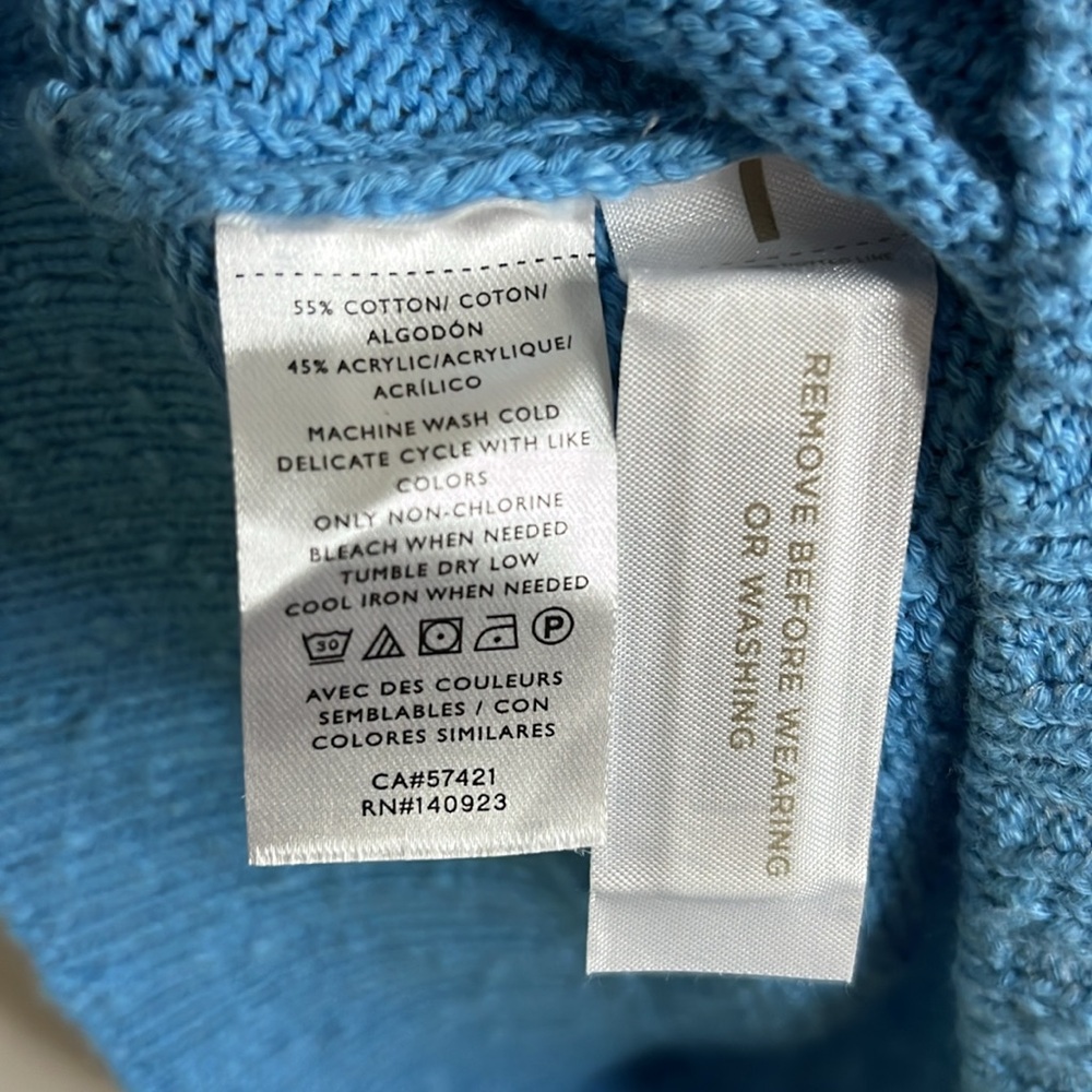 LOFT Scoop Neck Knit Tank Top in Blue size small NWT - Picture 5 of 7